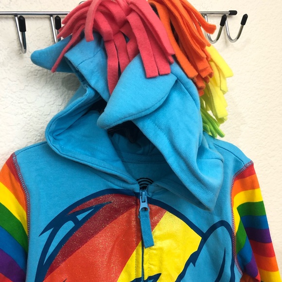 MY LITTLE PONY Girls Hooded Full Zip Hoodie Sweatshirt Wings Decorated NWT - Picture 5 of 13